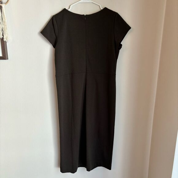 Pamela Dennis Private Client Group Brown Ruffle Art To Wear Short Sleeve Dress S - Picture 7 of 11